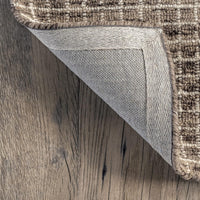 Rugs USA Melrose Checked Wool Area Rug - 6x9 Area Rug Farmhouse Brown/Ivory - $85