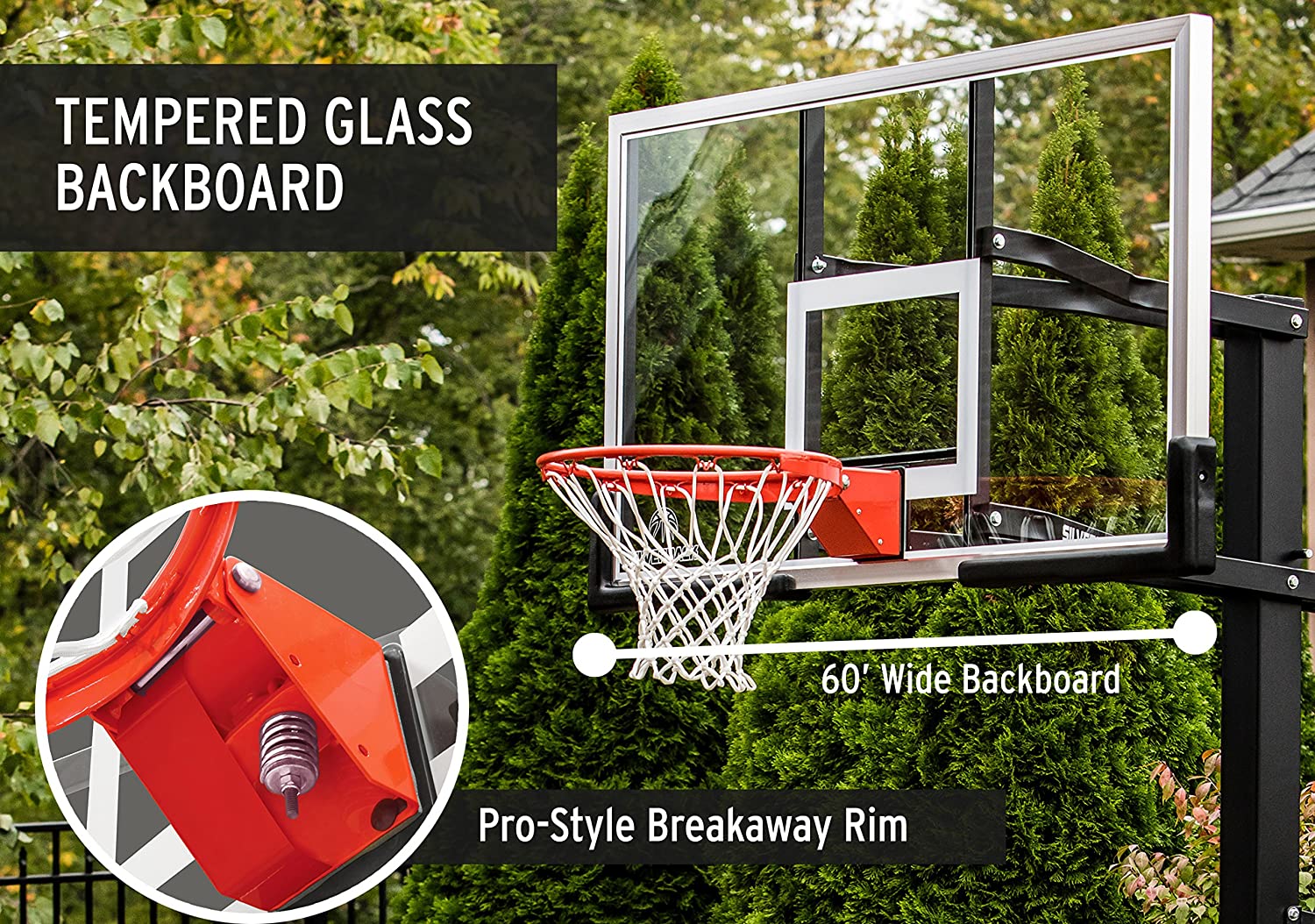 Silverback 54" and 60" In-Ground Basketball Systems with Adjustable-Height - $600