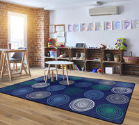 Flagship Carpets Circles Abstract Educational Area Rug, Seats 24, 7'6" x 12' - $220