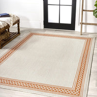 JONATHAN Y SMB207F-5 Lucia Classic Diamond Border Indoor Outdoor Area Rug - $25