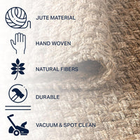 JONATHAN Y Hand Woven Boucle Chunky Jute Indoor Area-Rug, 8 X 10, Natural Color - $125