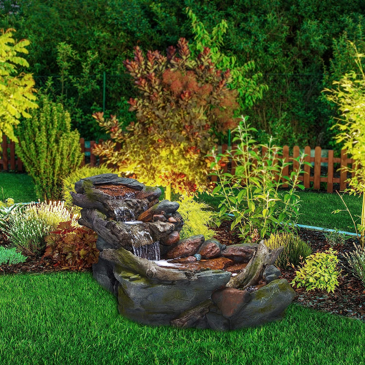 Alpine Corporation Water Fountain, Gray/Beige, 60" Length - $325
