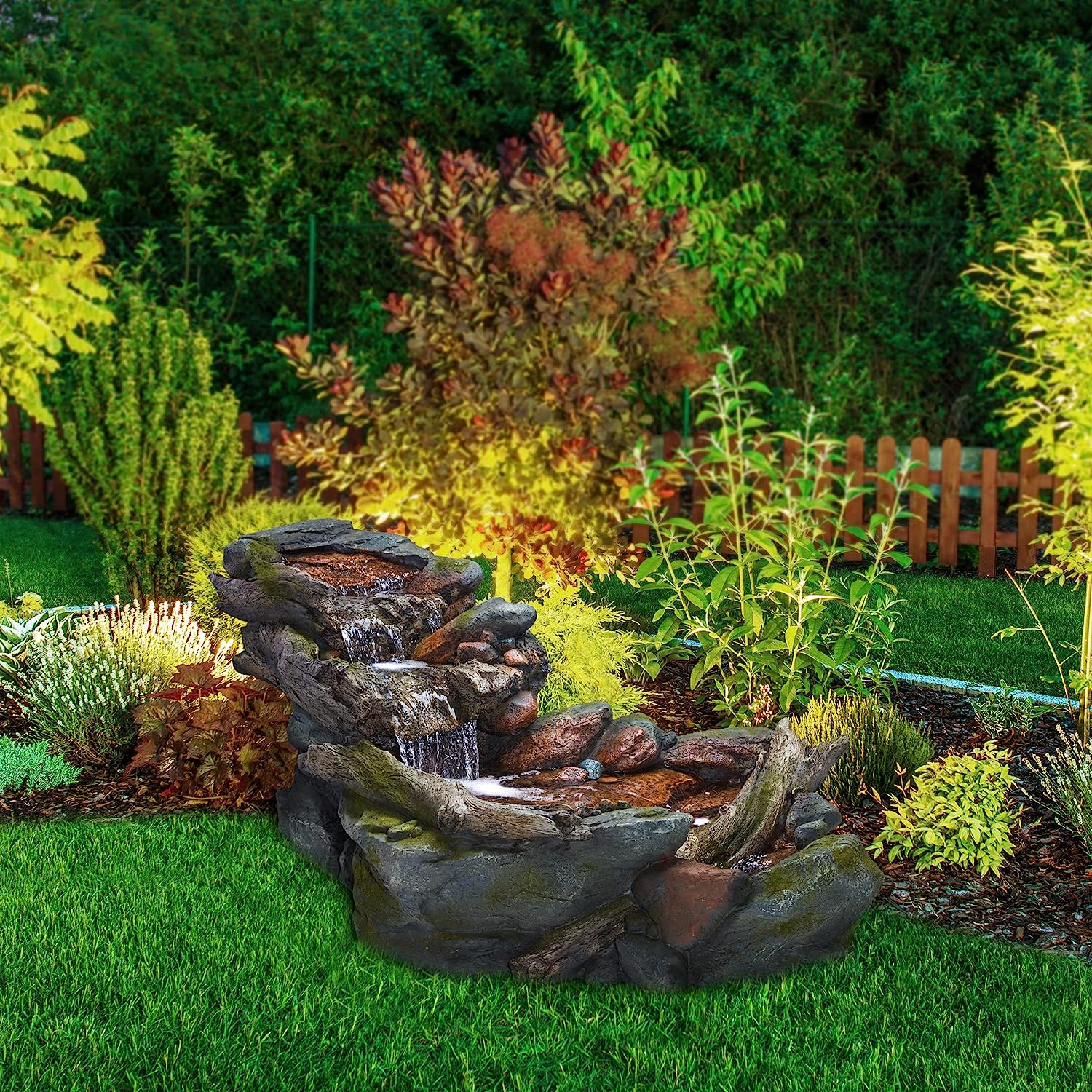 Alpine Corporation Water Fountain, Gray/Beige, 60" Length - $325