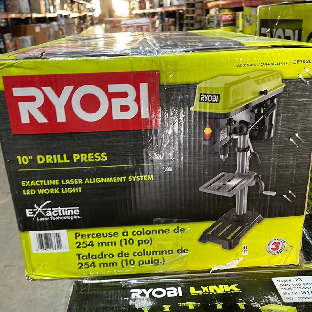 RYOBI 10 in. 5 Speed Drill Press with EXACTLINE Laser Alignment