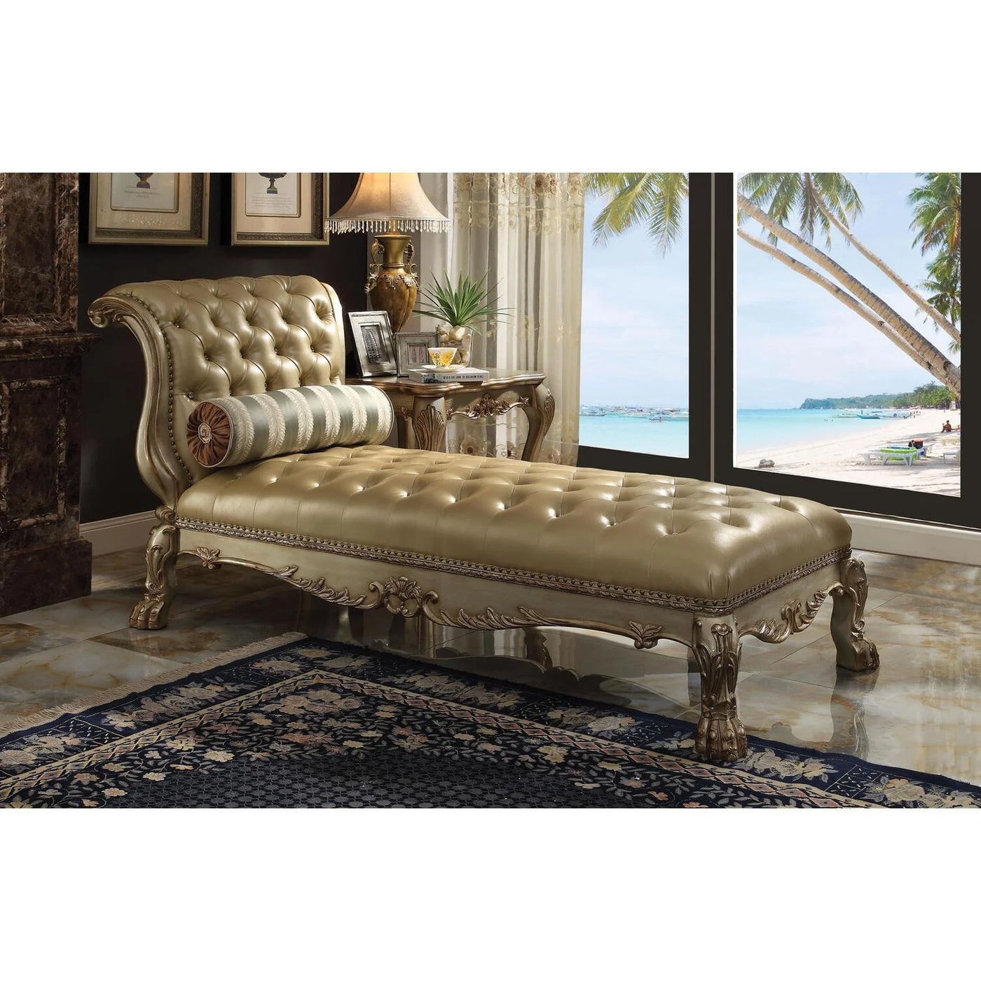 Dresden Collection 96489 82" Chaise with Accent Pillow - $500