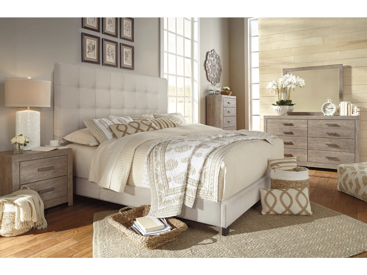 Dolante King Upholstered Bed with Square Button Tufting - $810