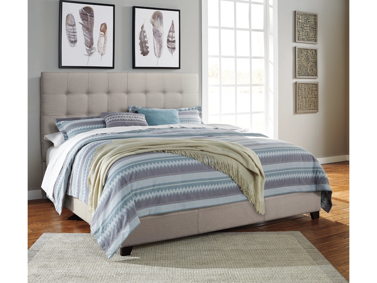 Dolante King Upholstered Bed with Square Button Tufting - $810