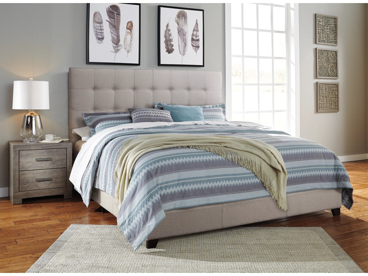 Dolante King Upholstered Bed with Square Button Tufting - $810