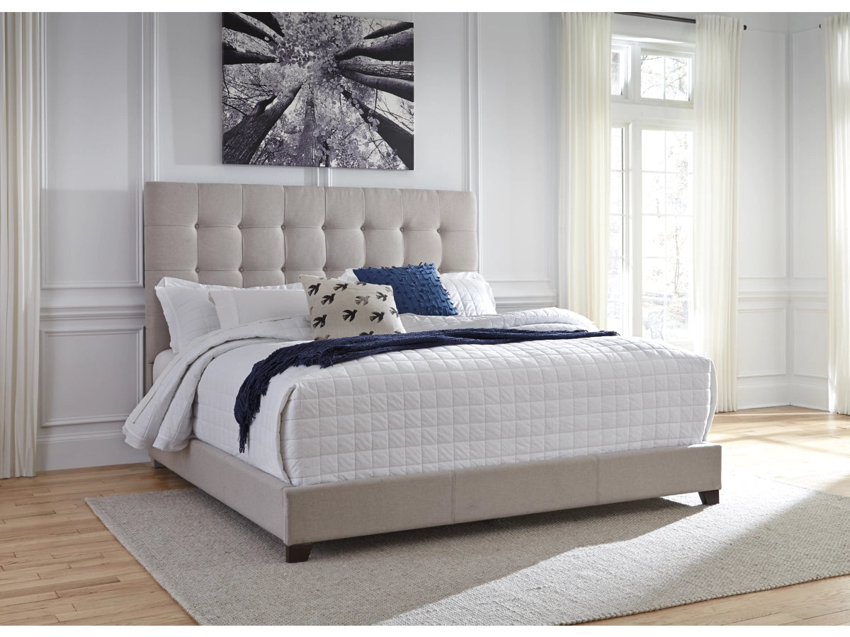 Dolante King Upholstered Bed with Square Button Tufting - $810