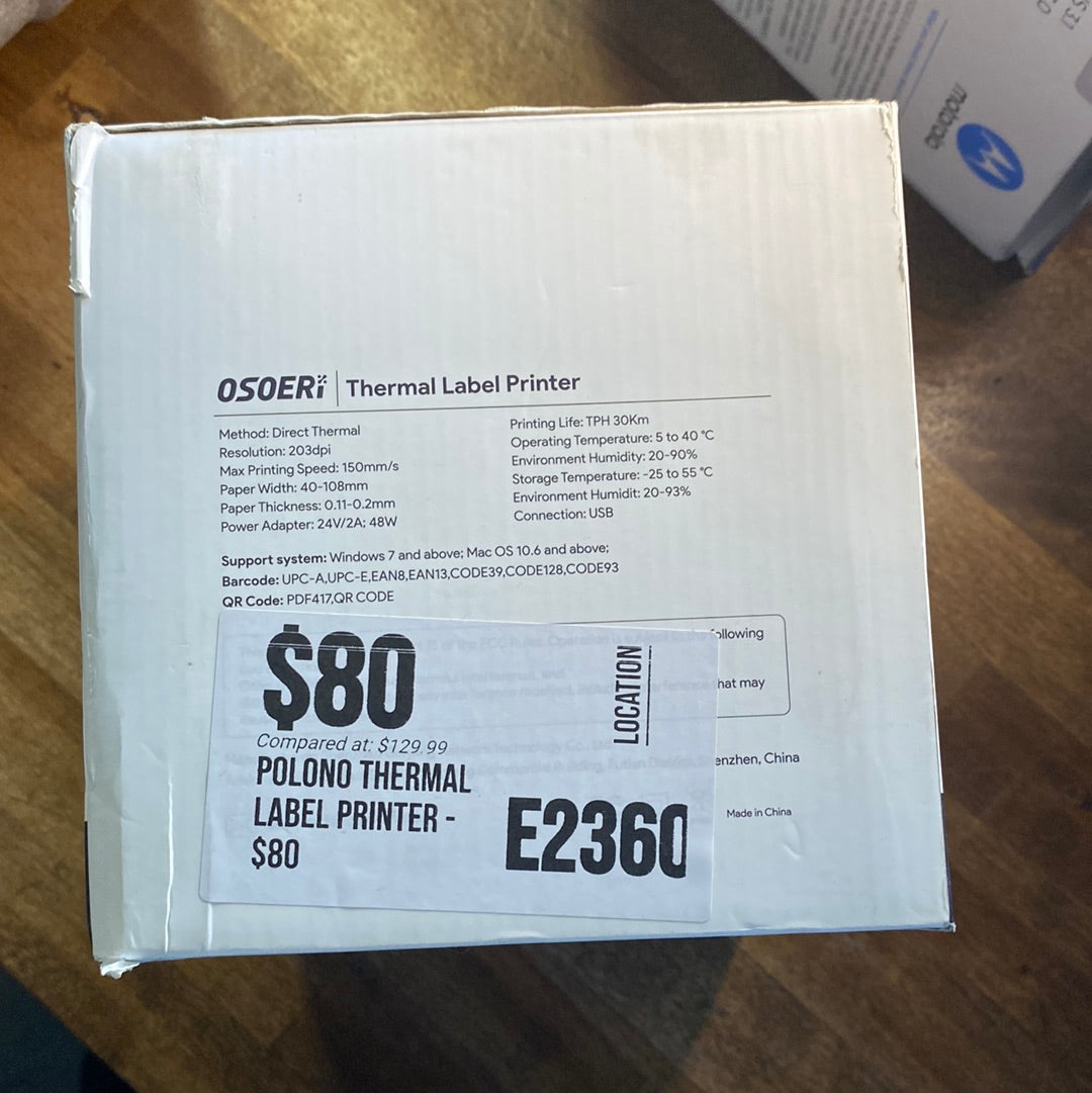 POLONO Thermal Label Printer - $80