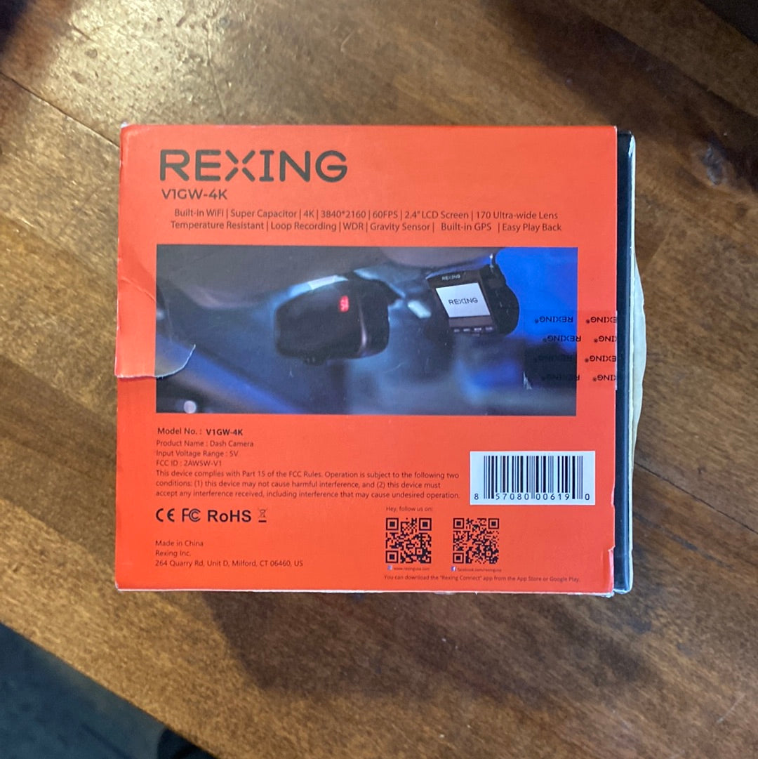 Rexing V1 3rd Generation 4K UHD WiFi Car Dash Cam 2.4" LCD - $105