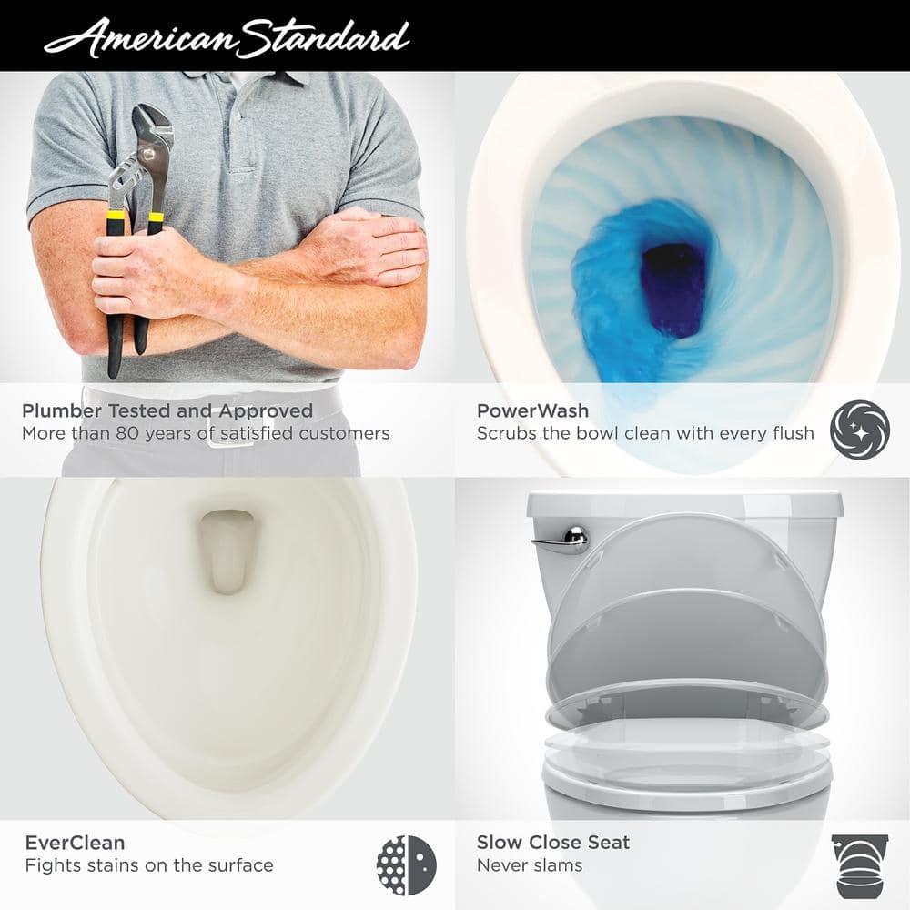 American Standard Cadet 3 FloWise Two-Piece 1.28GPF Single Flush Elongated Toilet - $110