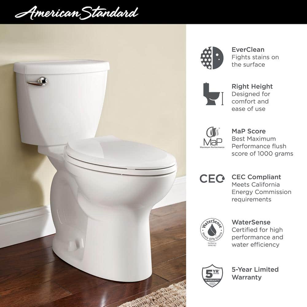 American Standard Cadet 3 FloWise Two-Piece 1.28GPF Single Flush Elongated Toilet - $110