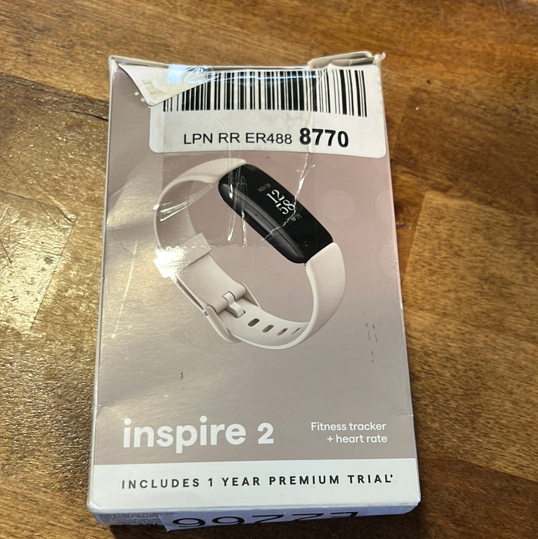 Fitbit Inspire 2 Health & Fitness Tracker, Lunar White, (S & L Bands Included) - $55