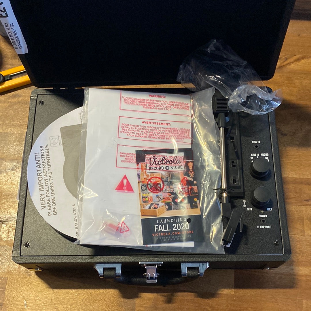 Victrola Journey+ Bluetooth Suitcase Record Player, Black VSC-400SB-BLK - $50
