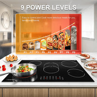 AMZCHEF Built-in Induction Stove With 5 Burners Triple and Toasting Zone - $220