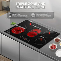 AMZCHEF Built-in Induction Stove With 5 Burners Triple and Toasting Zone - $220