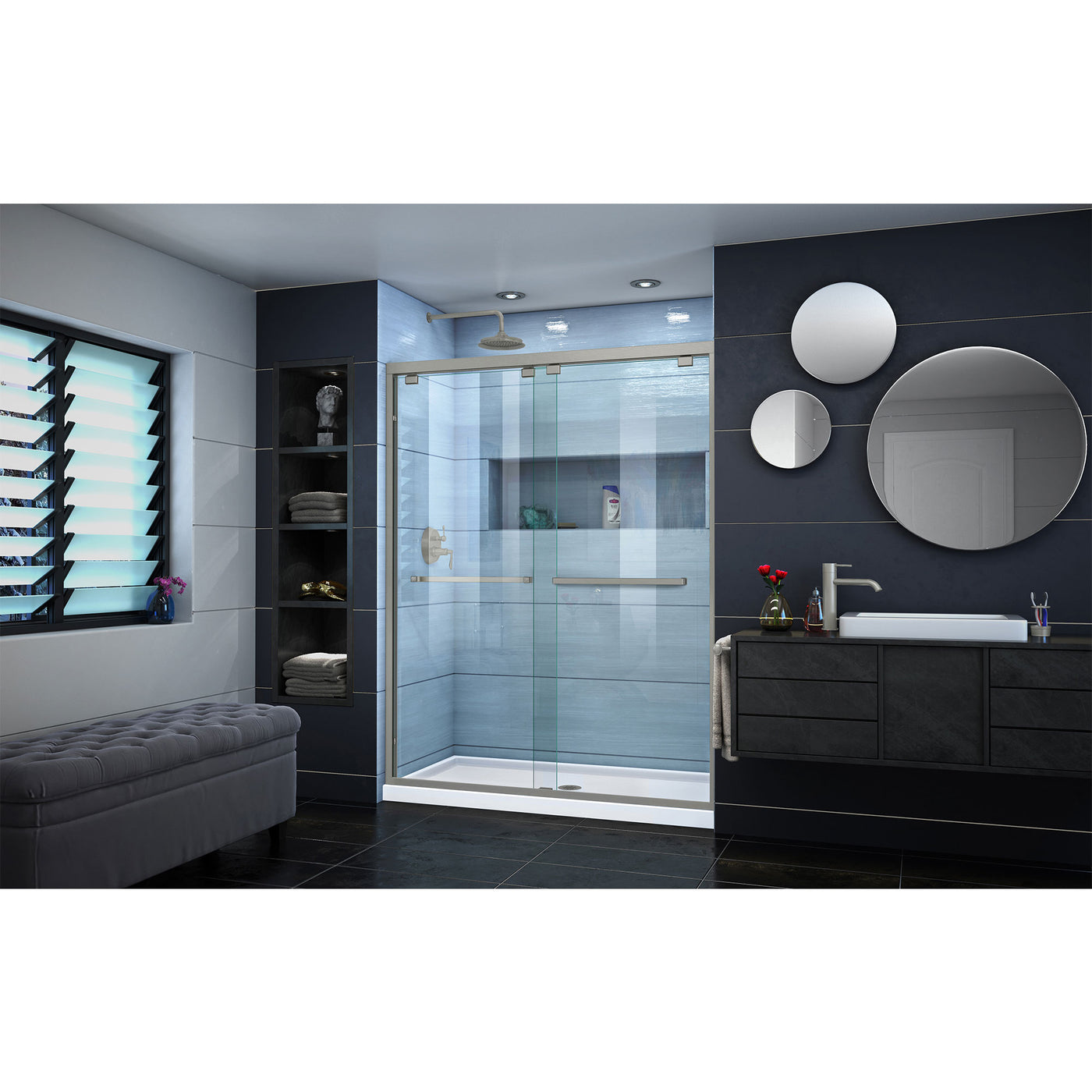 DreamLine Encore Bypass 56-60' x 76' Sliding Shower Door in Brushed Nickel - $555
