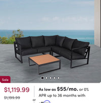 Monaco Contemporary Outdoor Sectional - Slate Grey