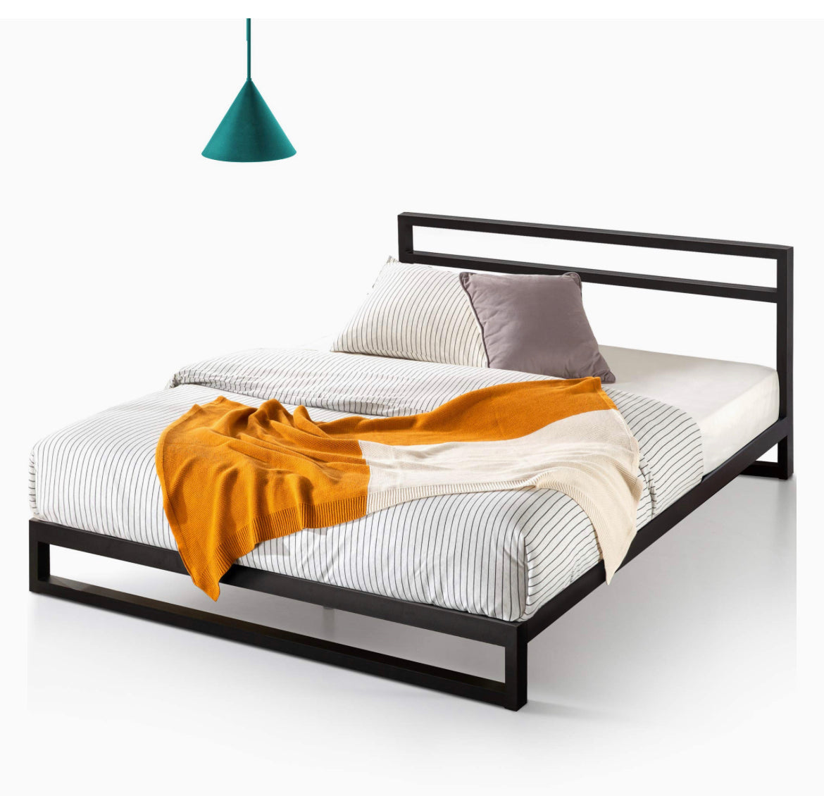 ZINUS Trisha Metal Platforma Bed Frame with Headboard, Queen - $80