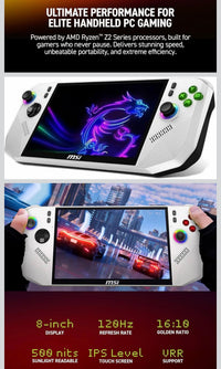 *waffle* msi Claw A8 PC Gaming Handheld: AMD Ryzen Z2 Extreme, 8" FHD+ 120Hz Display, 24GB LPDDR5x, 1TB NVMe SSD, SD Card Reader, Thunderbolt 4, Win 11 Home: White BZ2EM-070US