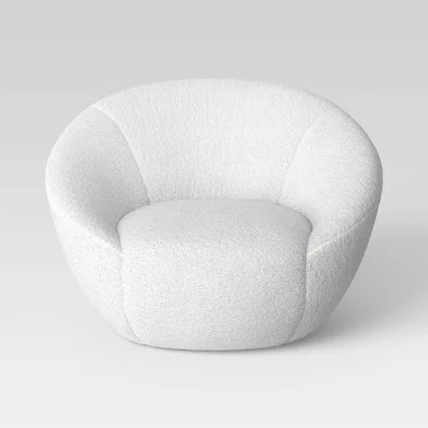 Round Swivel Chair Cream Faux Shearling - Room Essentials - $90