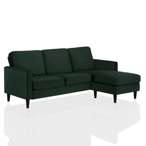 Strummer Velvet Sectional Sofa Green - CosmoLiving by Cosmopolitan - $260