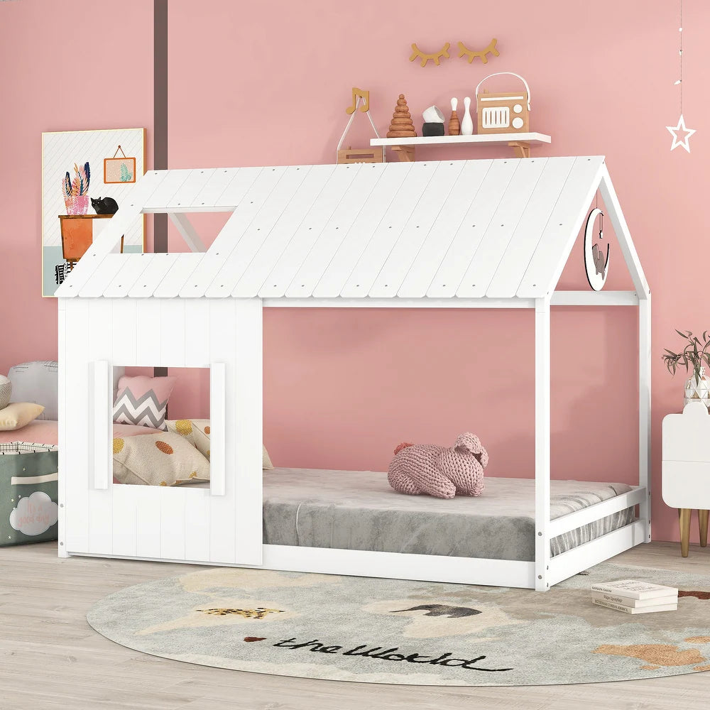 House Bed with Roof and Window - White - Twin - $235