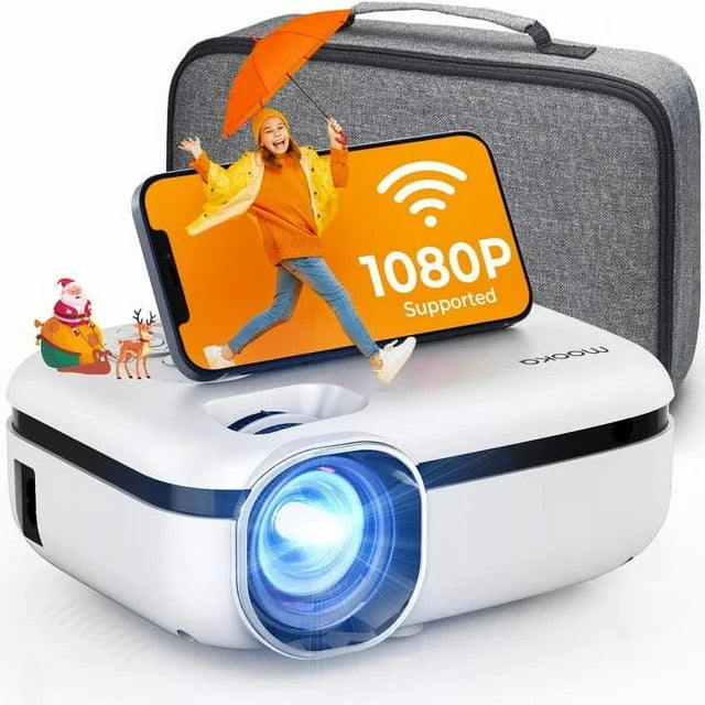 IM Beauty MOOKA WiFi Portable Projector 8000L with Carrying Bag - $55