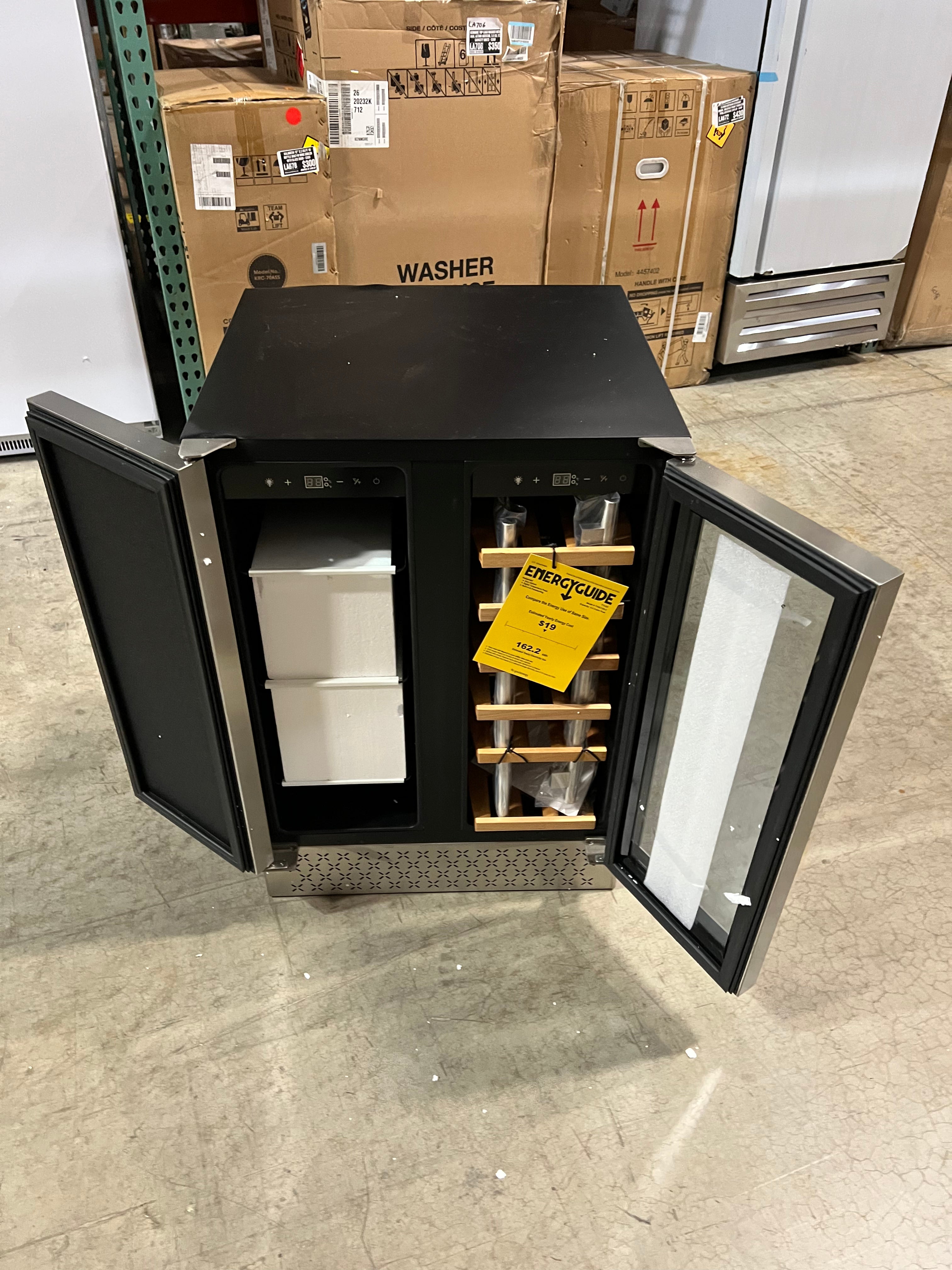 24" Undercounter French Door Wine and Beverage Fridges (OUT OF BOX & DENTED) - $400