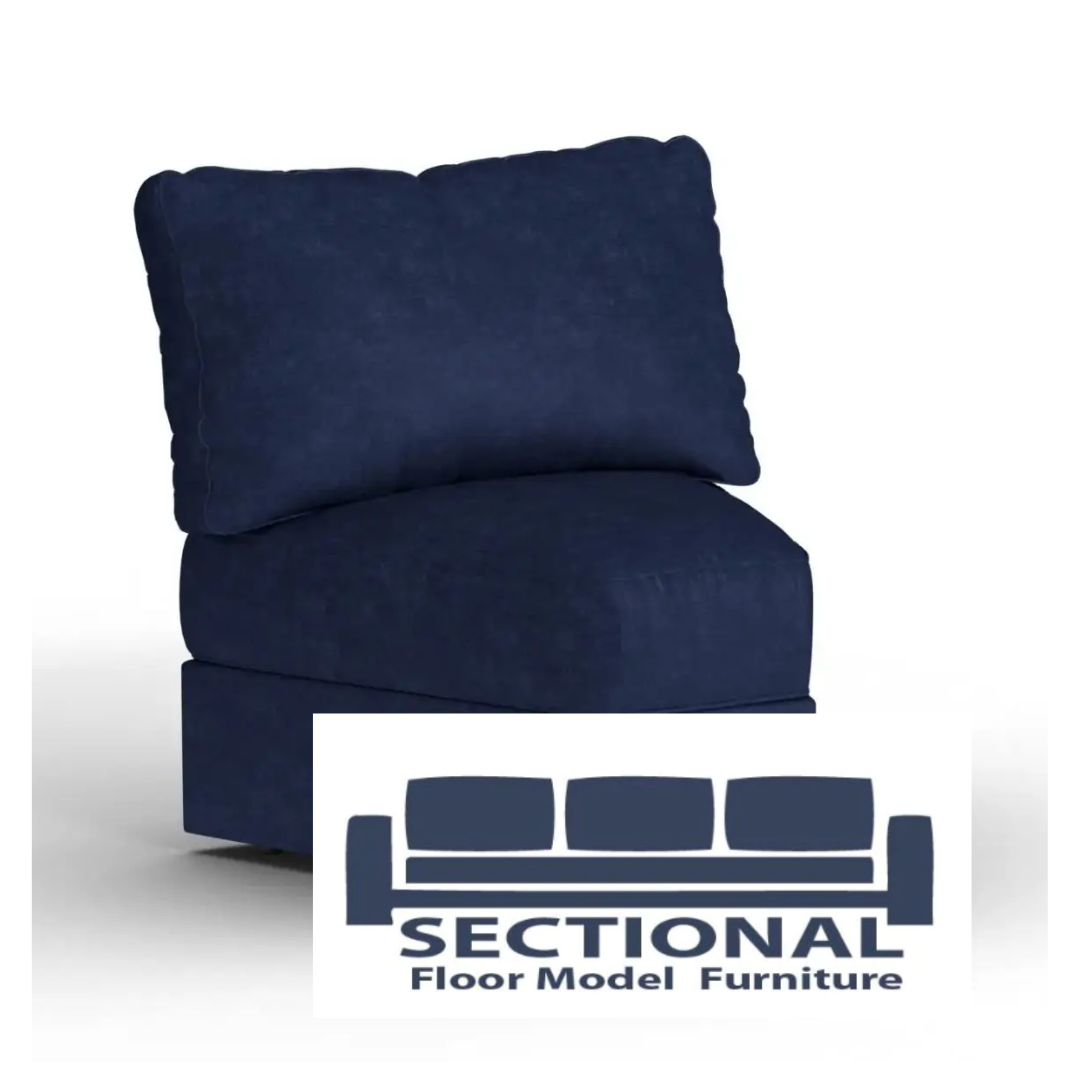 Cover Seat, Wedge Sapphire Navy Corded Velvet Floor Model