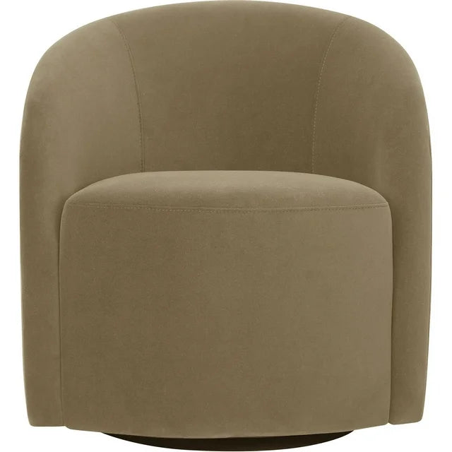 Lifestyle Solutions Boson Swivel Accent Chair in Camel Brown Velvet Upholstery - $180