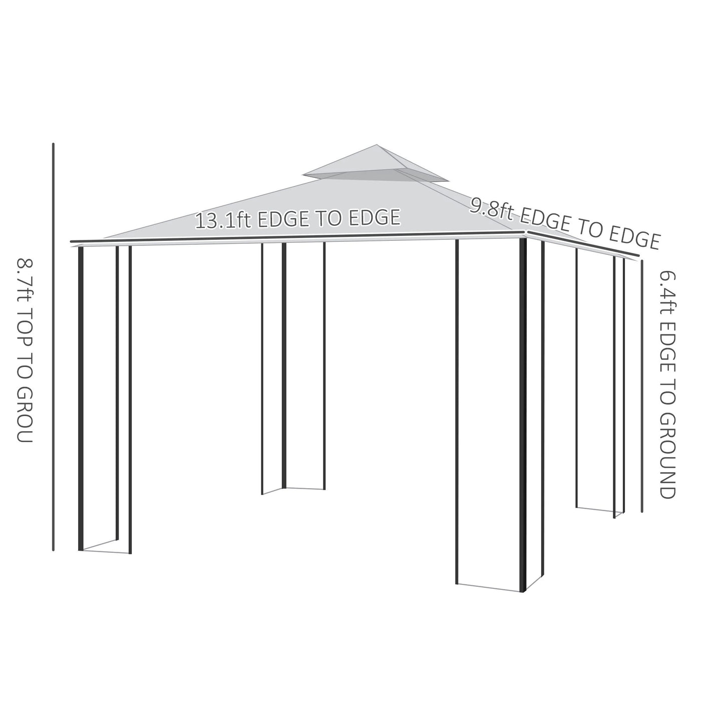 Outsunny 10' x 13' Outdoor Soft Top Gazebo Pergola with Curtains, Sage Grey - $255