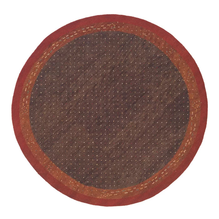 Momeni Handmade Hand-Knotted Wool Rust Rug, 8x8 Round - $110