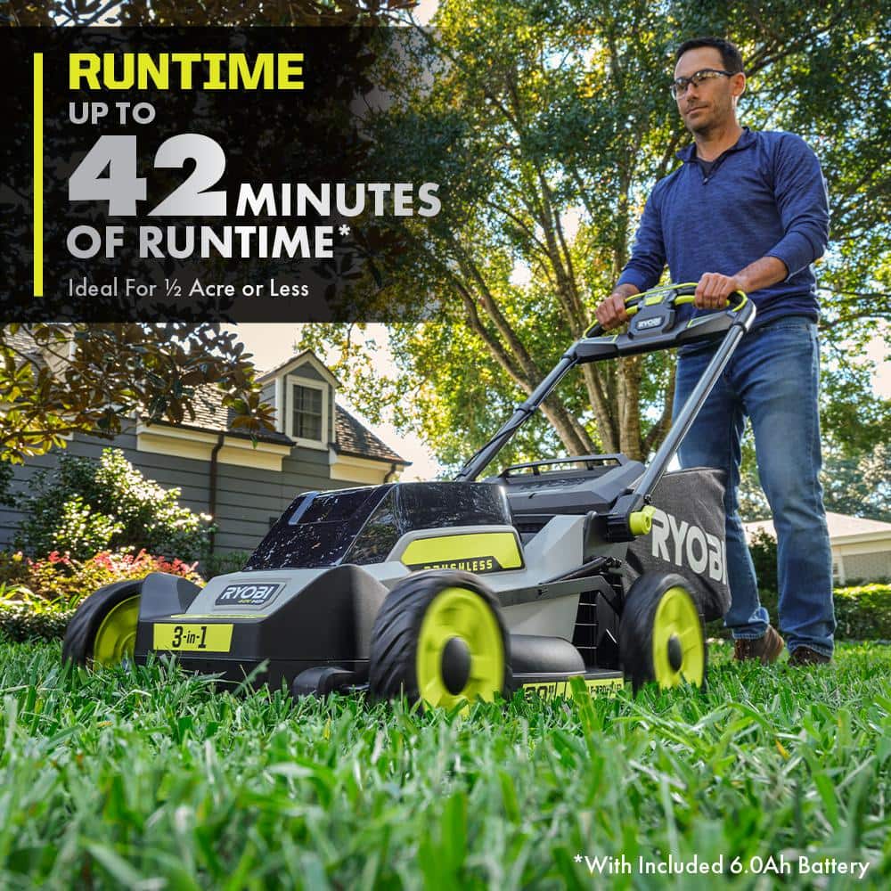 (***SLIGHTLY USED***) RYOBI RY401180VNM 40V HP Brushless 20in. Cordless Self-Propelled Mower - $215