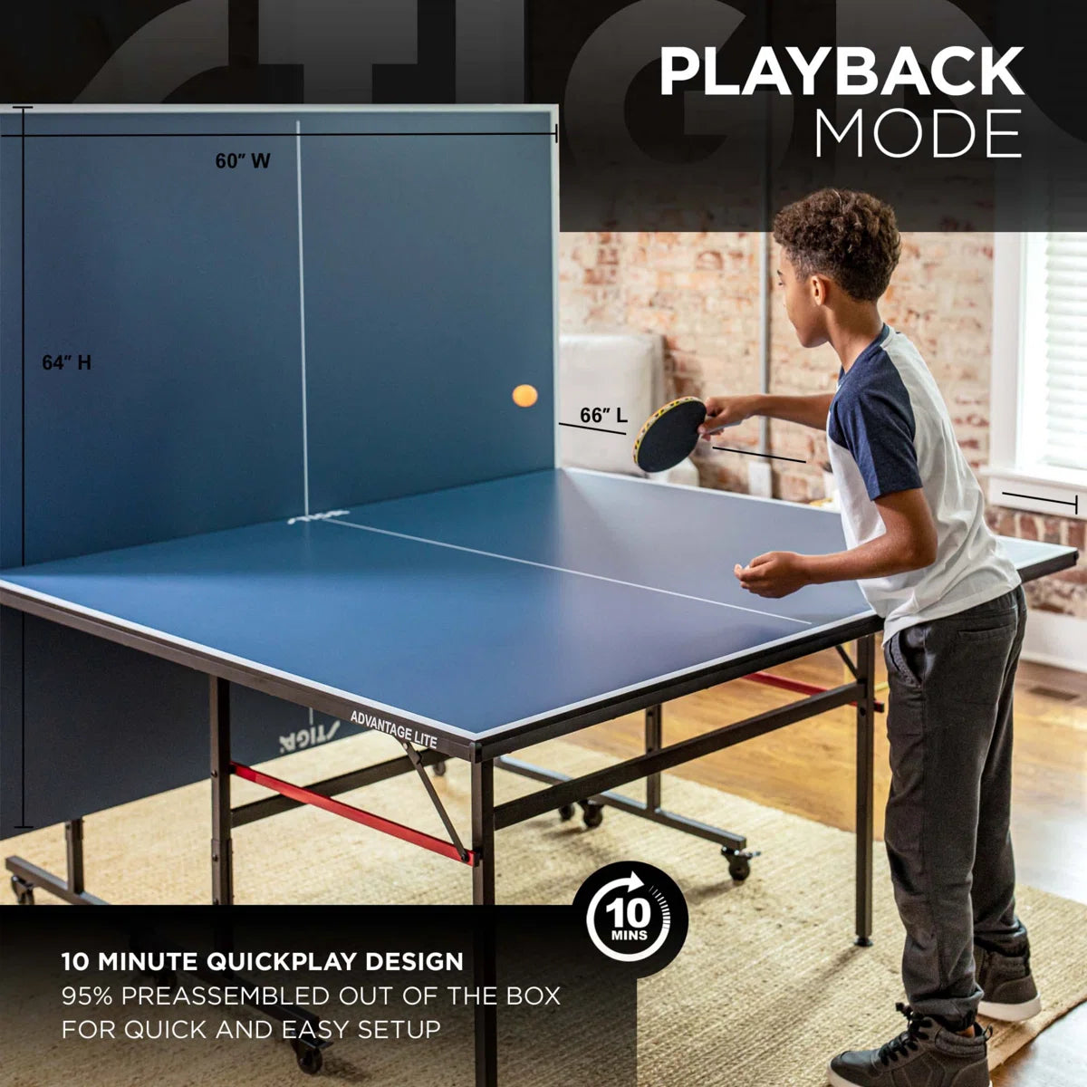 STIGA Advantage Lite Recreational Table Tennis Table (95% Preassembled Out of Box) - $190