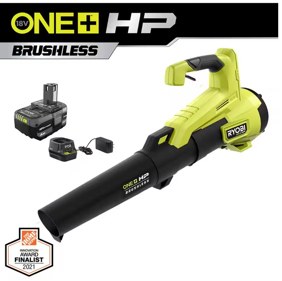 ONE+ HP 18V Brushless 110 MPH 350 CFM Leaf Blower w/ Battery & Charger - $115