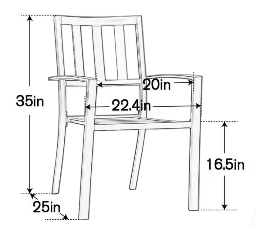 PHI VILLA Black Expandable Outdoor Dining Table & Black Dining Chairs (6-Pack) - $450