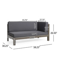 Suvada 58.25" Wide Outdoor L-Shaped Patio Sectional with Cushions - $350