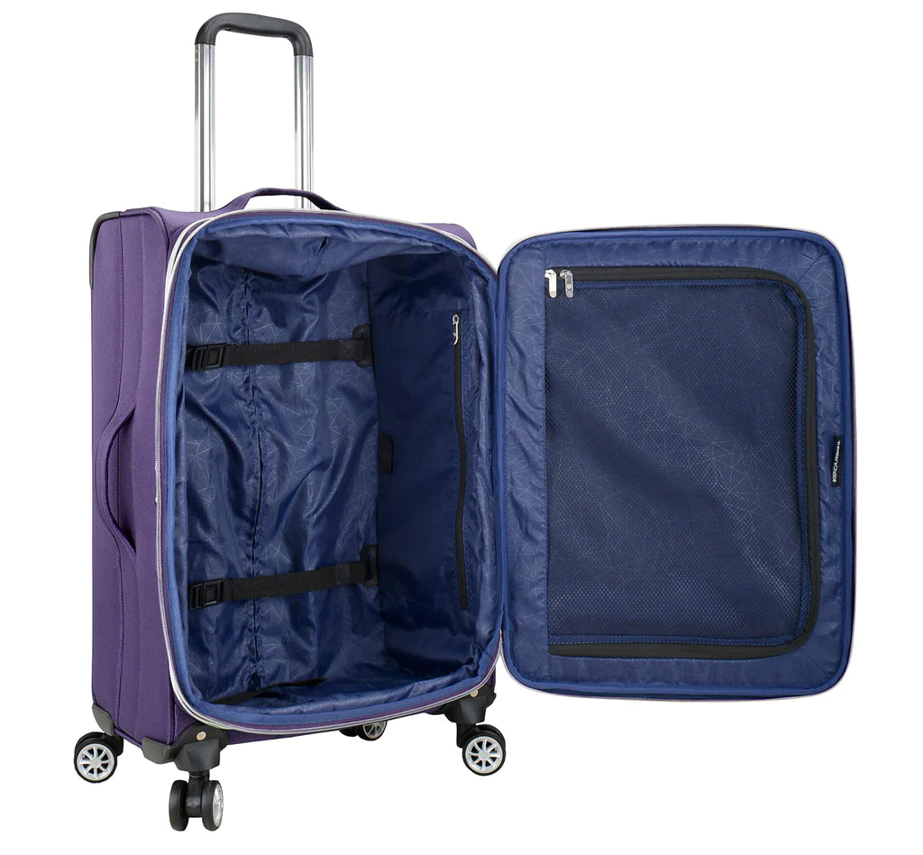 Lares Medium Spinner Luggage, Purple - $80