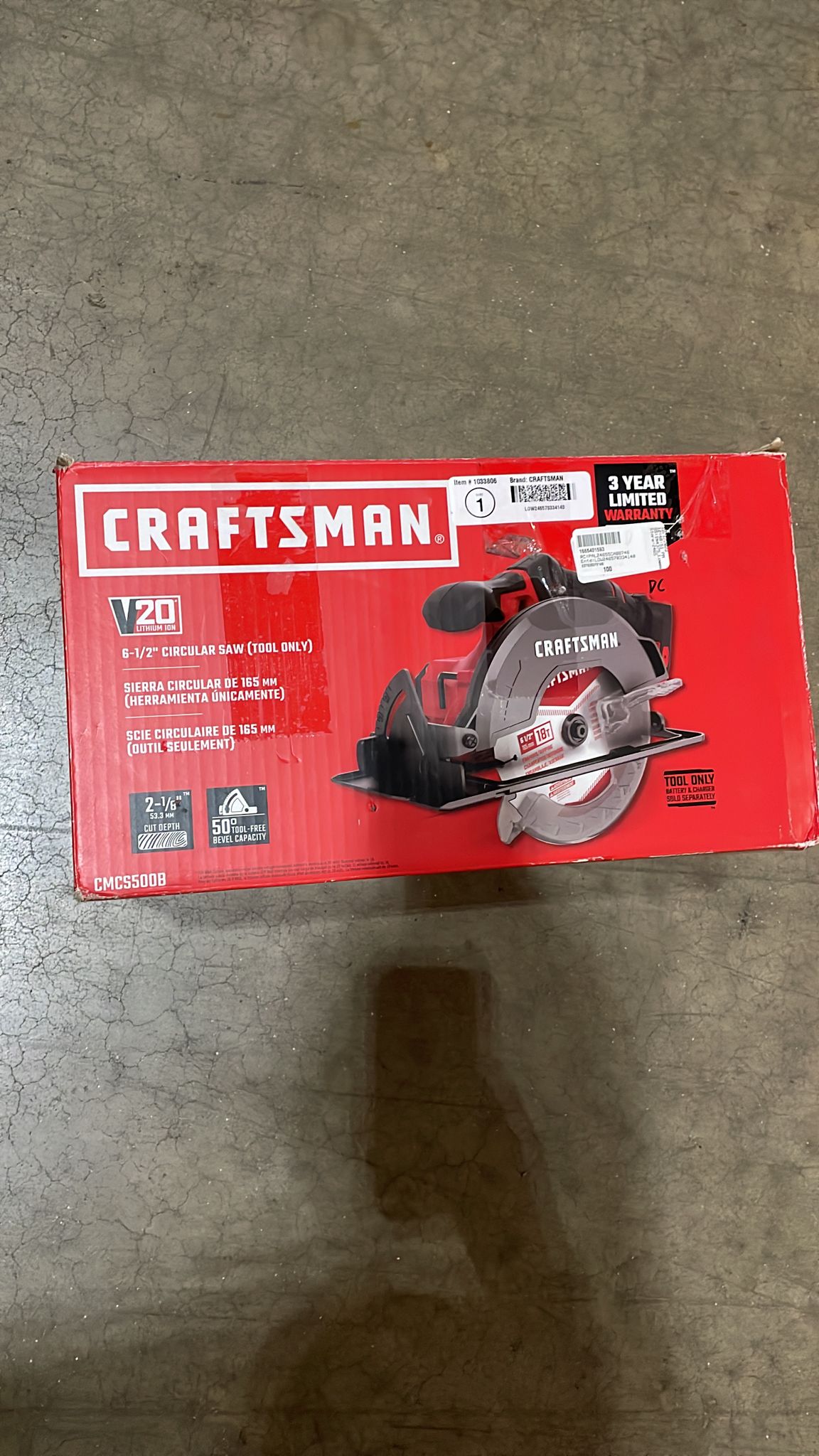 V20* Cordless 6-1/2-in Circular Saw (Tool Only)