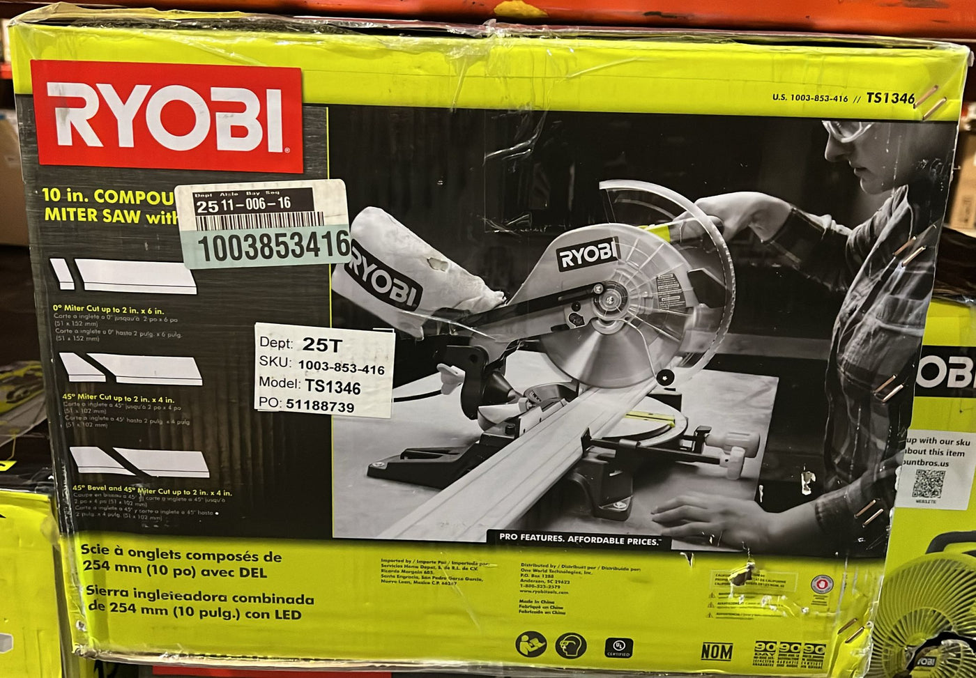 Ryobi 10 in. Compound Miter Saw with10 IN. COMPOUND MITER SAW WITH LED LED