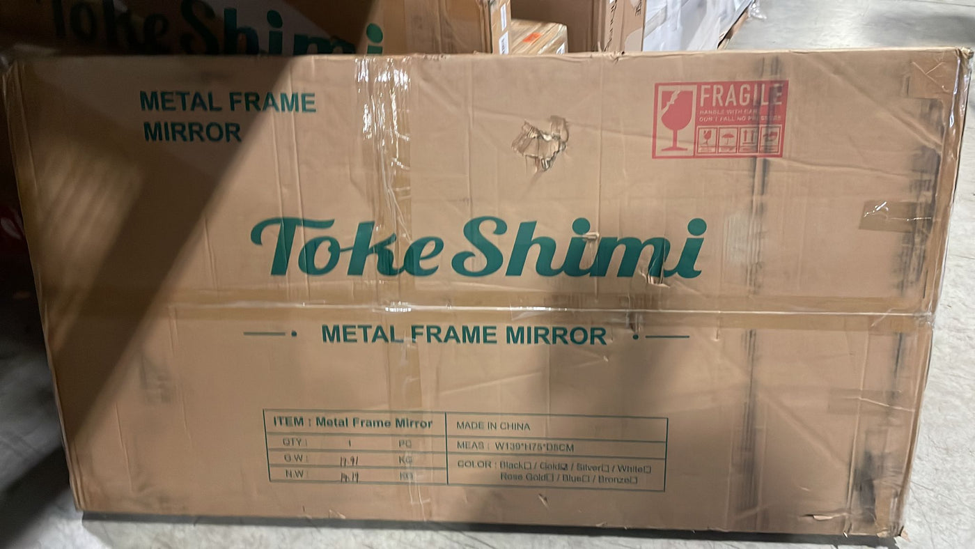 TokeShimi Gold Bathroom Mirror for Wall 48 x 30 Inch Metal Rounded Corner - $120