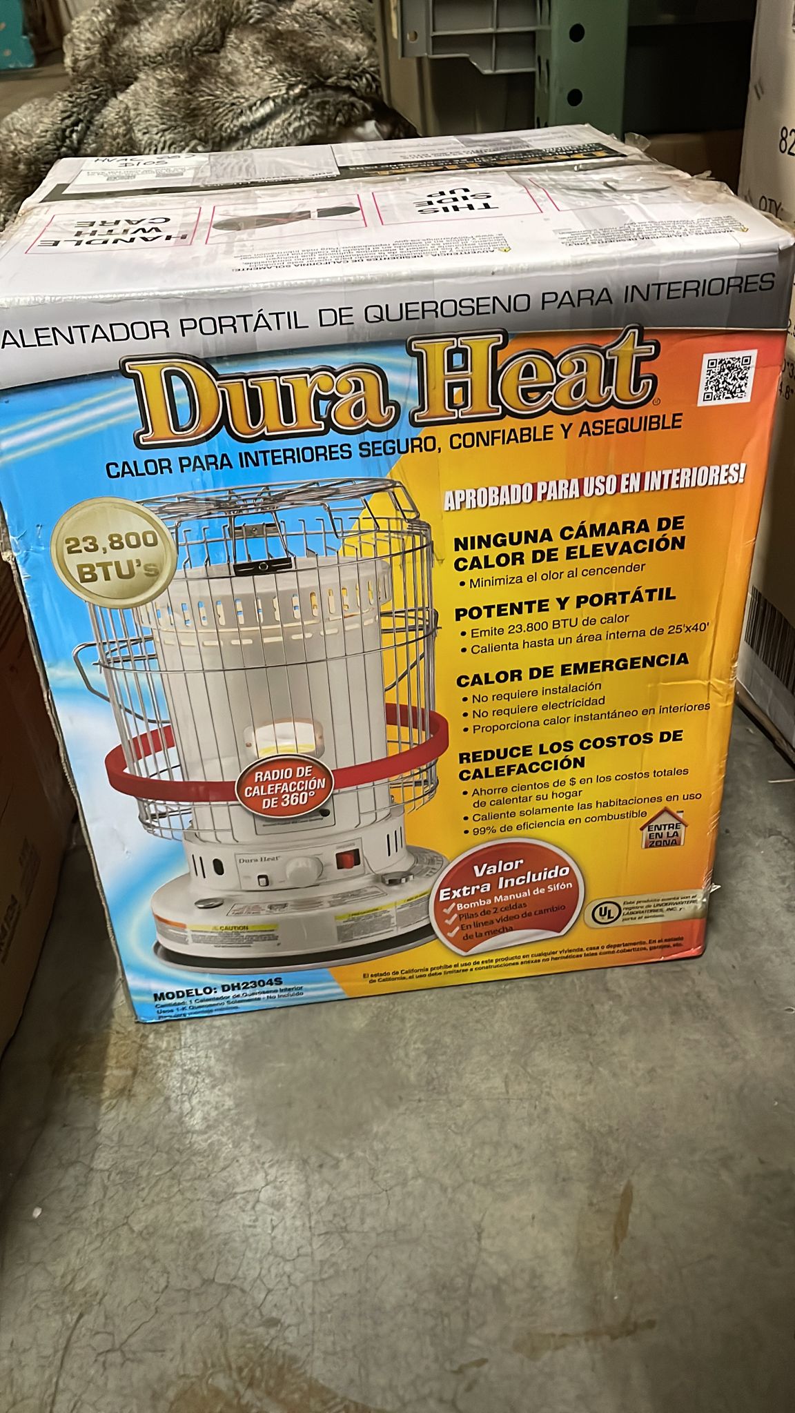 DuraHeat Portable Convection Kerosene Heater Provides 23,800 Btu's of Warmth - $105