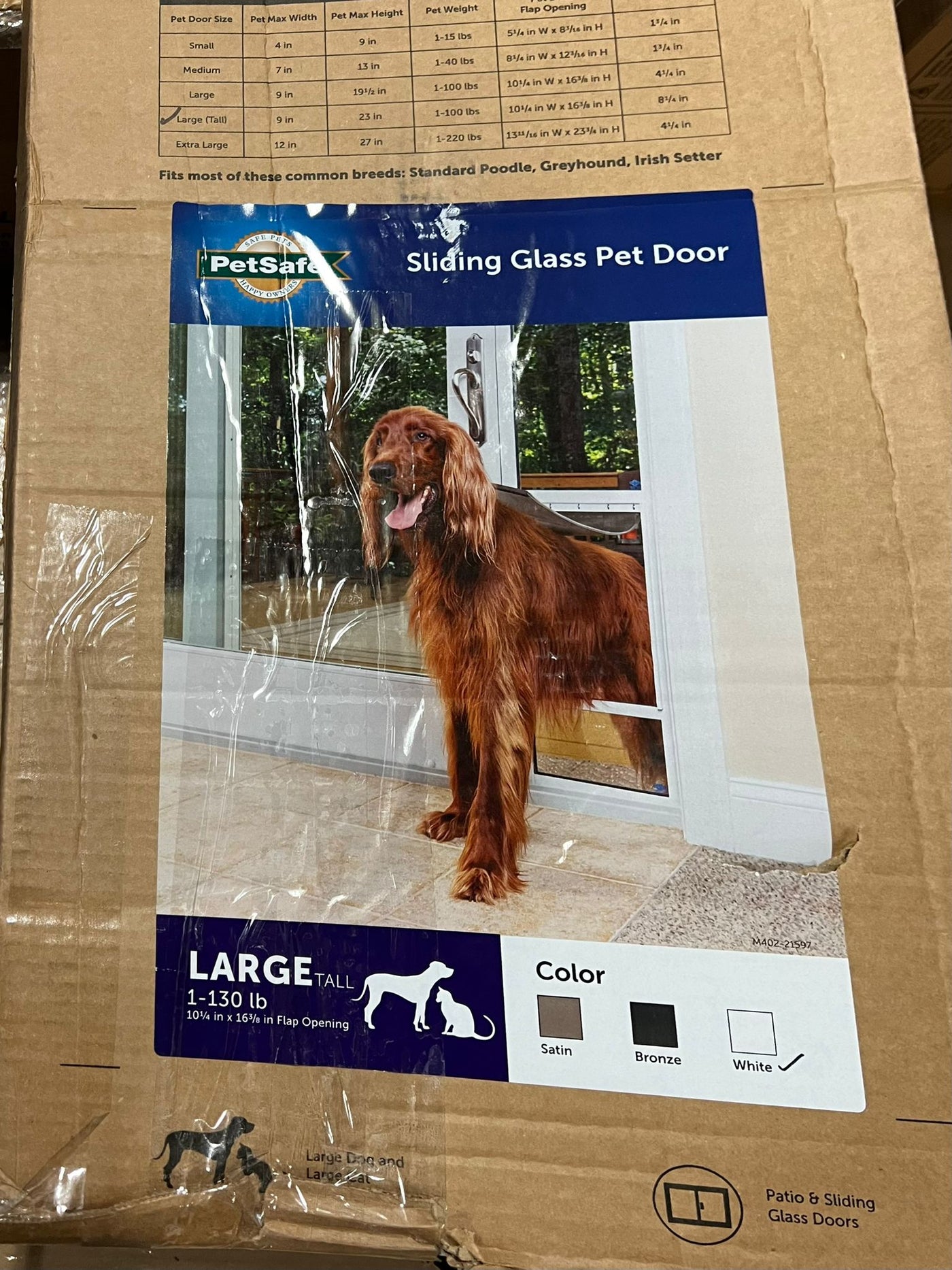 PetSafe 1-Piece Sliding Glass Pet Door for Dogs & Cats -  91 7/16" to 96" - $175