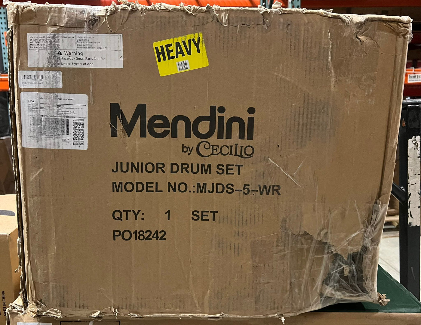 Mendini by Cecilio Kids Drum Set 5 Piece - Full 16in Youth Drumset - Red - $140