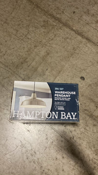 Hampton Bay 1-Light Brushed Nickel Rustic Steel Hanging Barn Light Warehouse Pendant - $20
