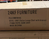 24KF Taupe Velvet Upholstered Tufted Chaise Lounge Chair - $140