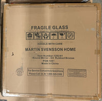 Martin Svensson Home Medium Round Oil Rubbed Bronze Hooks Modern Mirror - $100