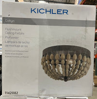 Kichler Coltyn 2-Light 12-in Anvil Iron and Distressed Antique Grey Flush Mount Light - $60